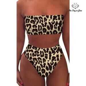 Pink Queen Removable Strap High Waist Bikini Swimsuit Size L